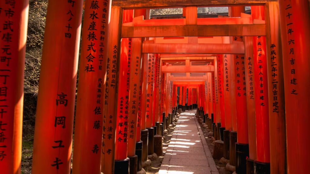 Historic Red Torii Gates at Fushimi Inari Grand Shrine